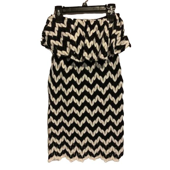 Judith March Strapless Black/White Stretchy Womens Medium - Picture 1 of 7